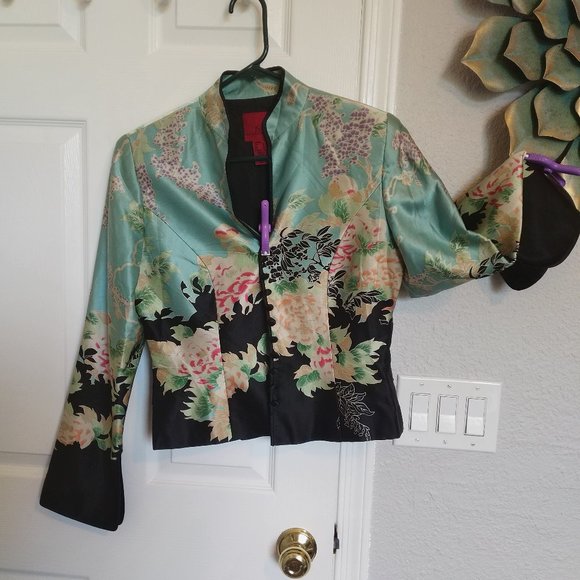 STUNNING ASIAN SILK JACKET!!  8 - 10 EUC, GORGEOUS - Picture 6 of 10